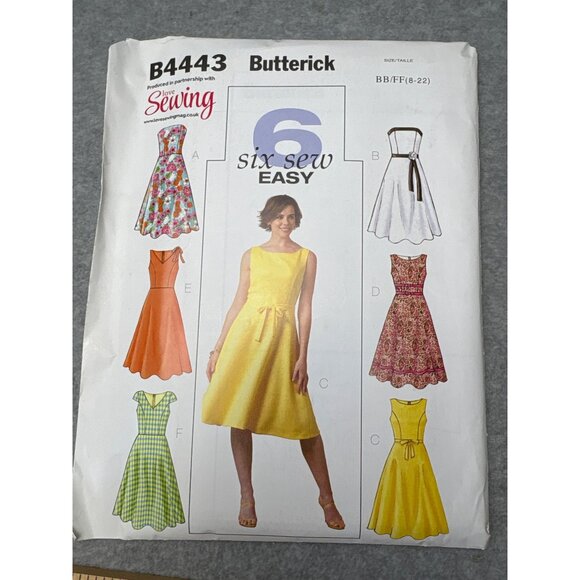 Butterick B4443 Dress Sewing Pattern Size 8 10 12 14 16 18 20 22 Uncut 2005 - Picture 4 of 5